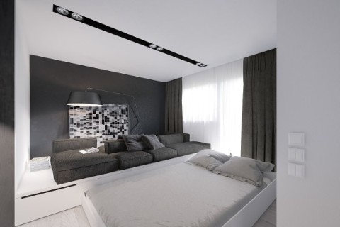 Дизайн квартиры 50 кв м - выдвижная кровать