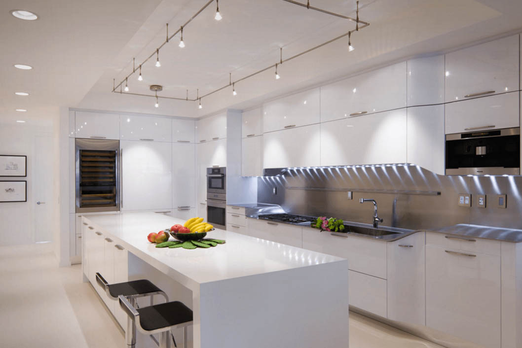 Освещение на кухне - Трек-система в дизайне интерьера