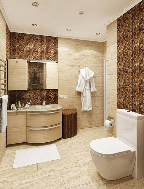 Интерьер квартиры в современном и классическом стилях - ванная комната