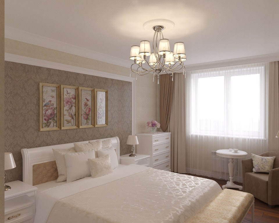Дизайн интерьера спальни в кслассическом стиле - фото 1