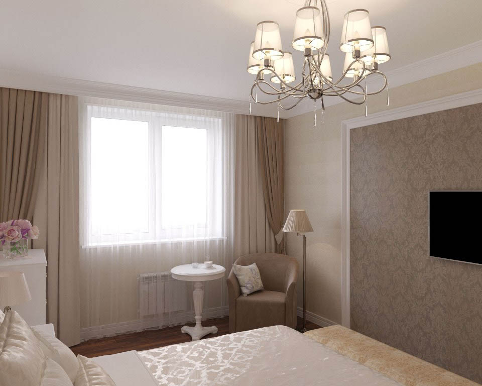 Дизайн интерьера спальни в кслассическом стиле - фото 2