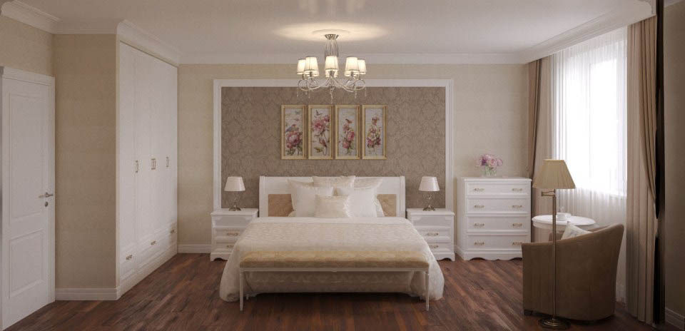 Дизайн интерьера спальни в кслассическом стиле - фото 5