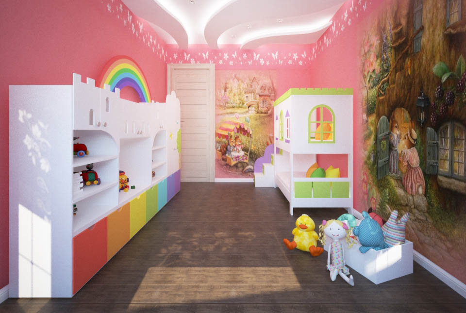 Дизайн интерьера детской комнаты для двоих детей в таунхаусе - фото 2