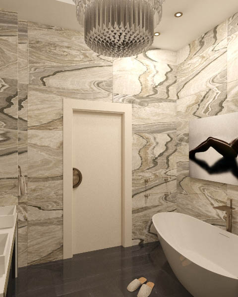 дизайн ванной комнаты в бежевых тонах - фото 6