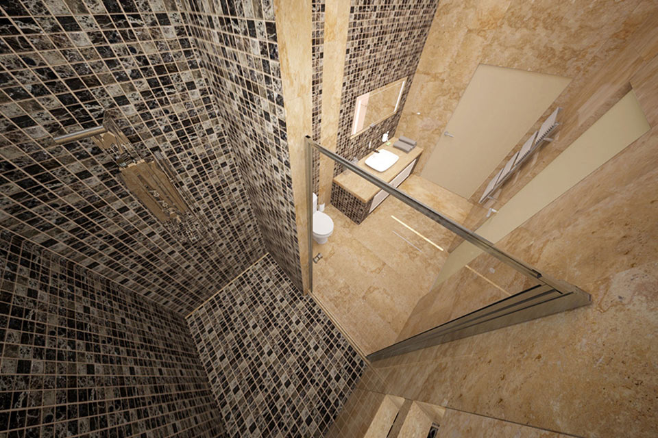 Дизайн ванной комнаты в стиле контемпорари (мозаика) - фото 3