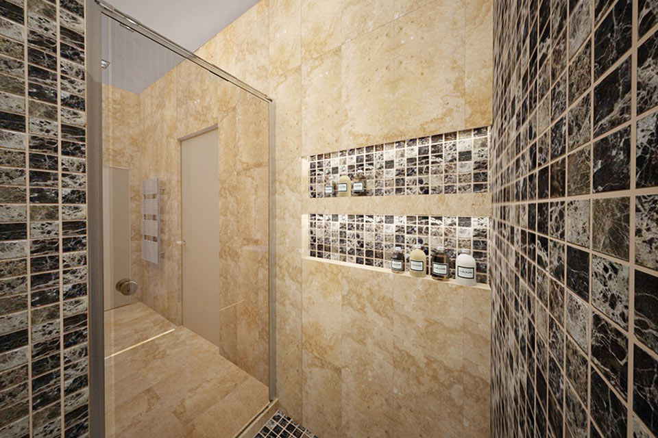 Дизайн ванной комнаты в стиле контемпорари (мозаика) - фото 4