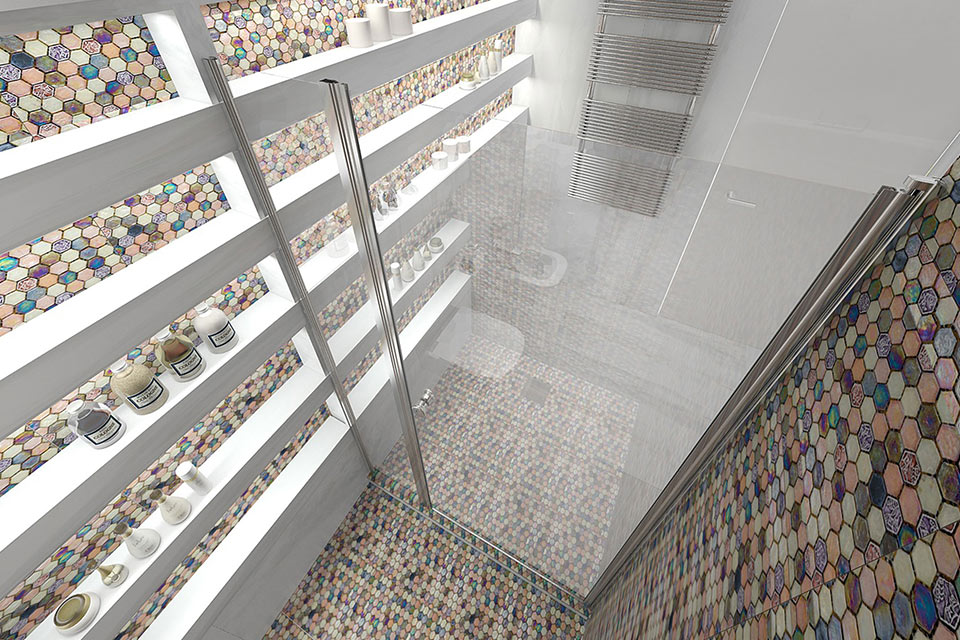 Дизайн ванной комнаты в стиле контемпорари (мозаика) - фото 8