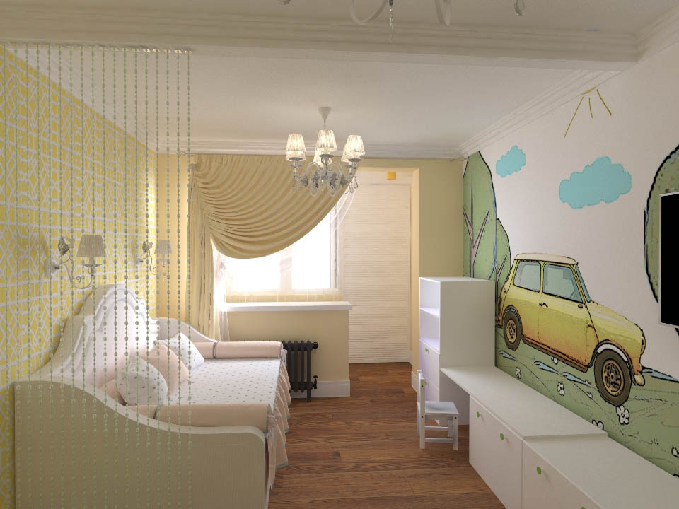 Дизайн интерьера детской комнаты в светлых тонах - фото 2