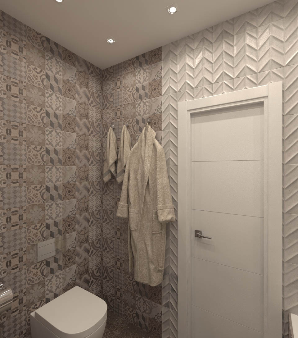 Дизайн интерьера ванной комнаты в светло-коричневых тонах - фото 3