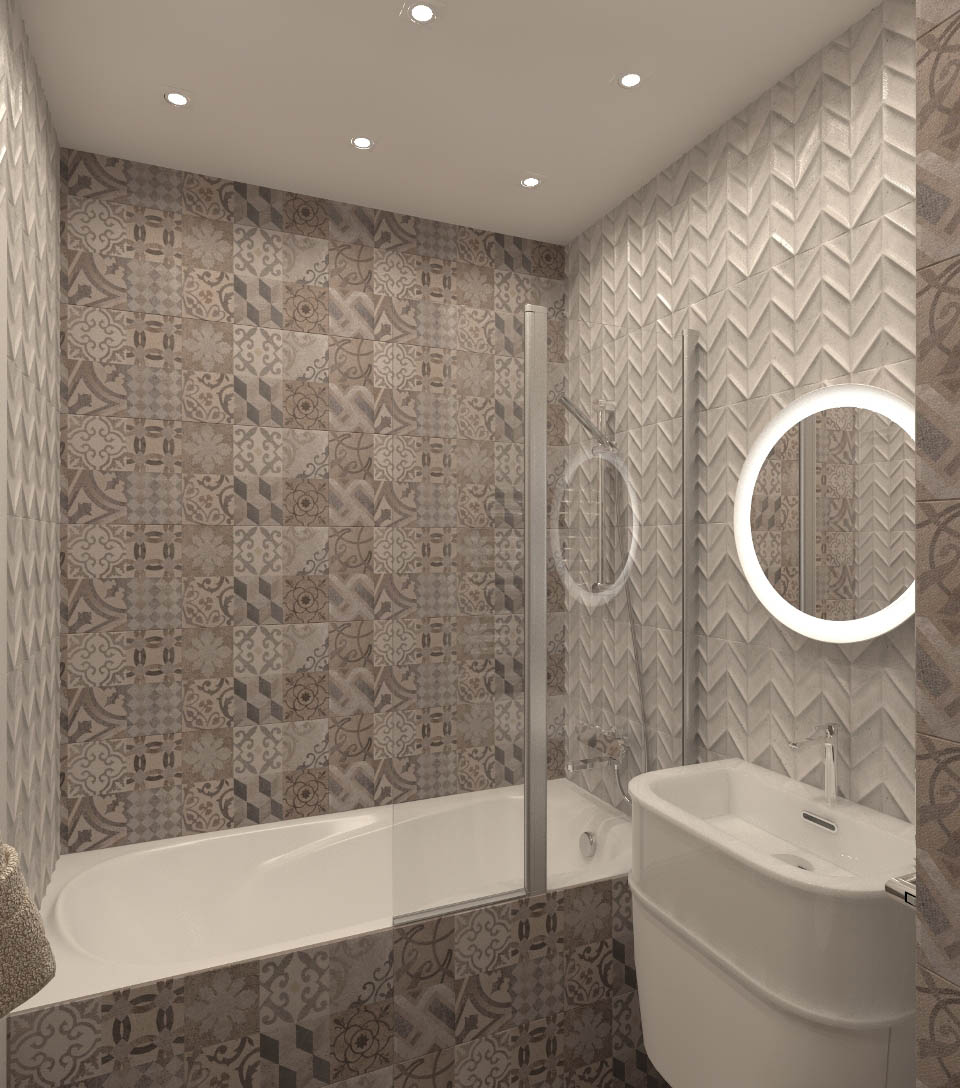 Дизайн интерьера ванной комнаты в светло-коричневых тонах - фото 4